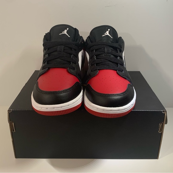 [BRAND NEW] AIR JORDAN 1 LOW BRED TOE (2021) GRADE SCHOOL SHOES SIZE 4Y SNEAKERS - Picture 5 of 7